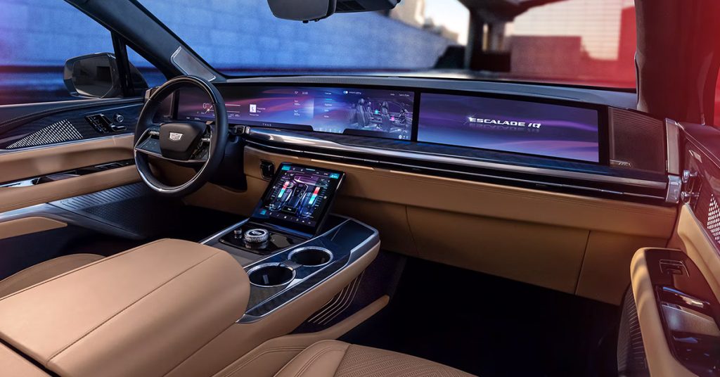 2025 Cadillac Escalade IQ Front screen display and drivers seating